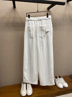 Valentino - White Wide-Leg Linen Trousers