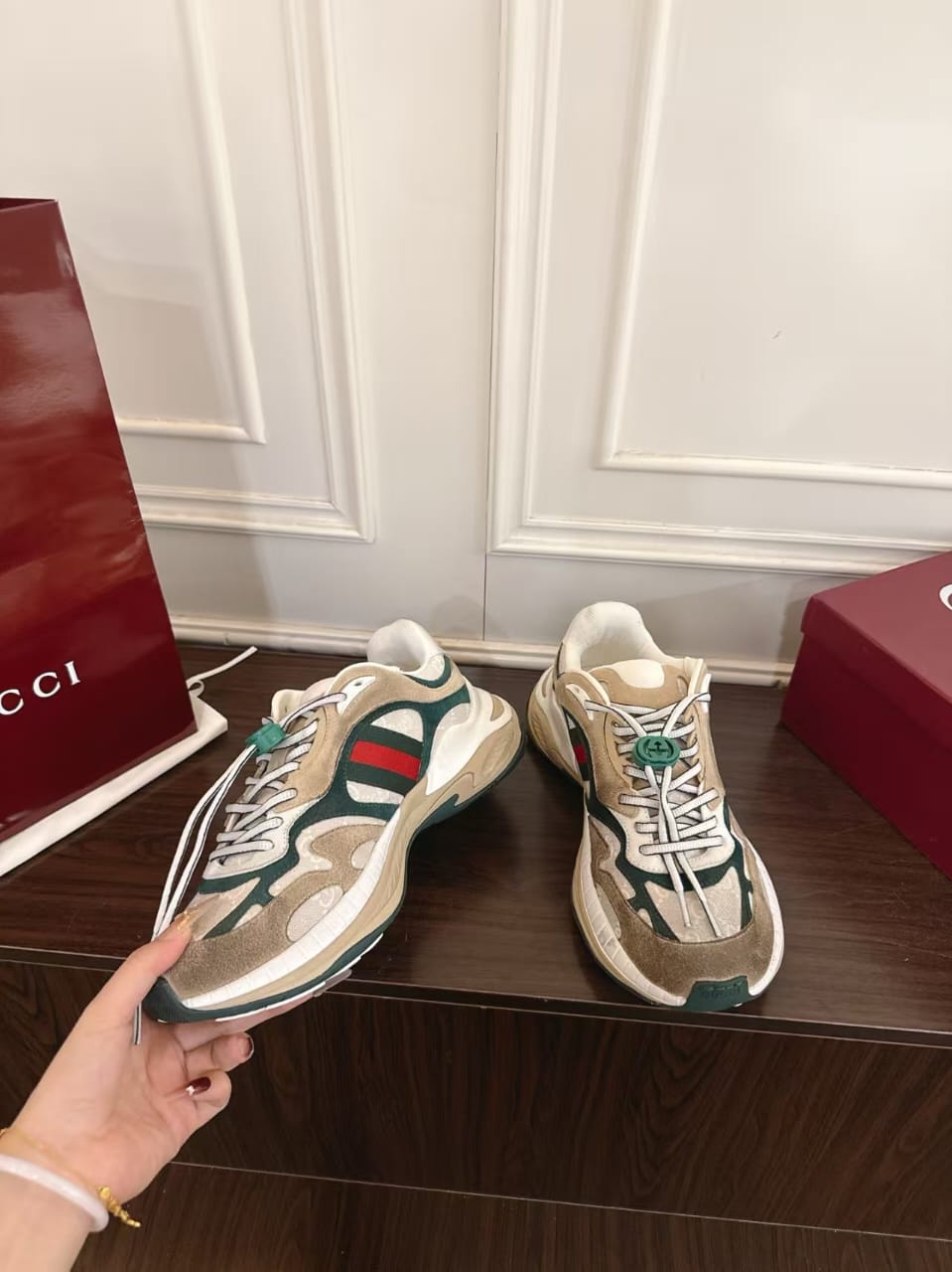 Gucci - Rhyton Mixed Material Sneakers