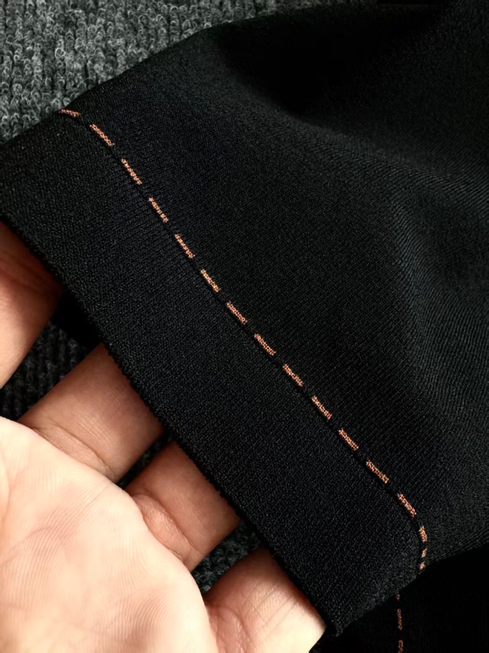 Zegna - Black Polo Shirt with Contrast Red Stitching