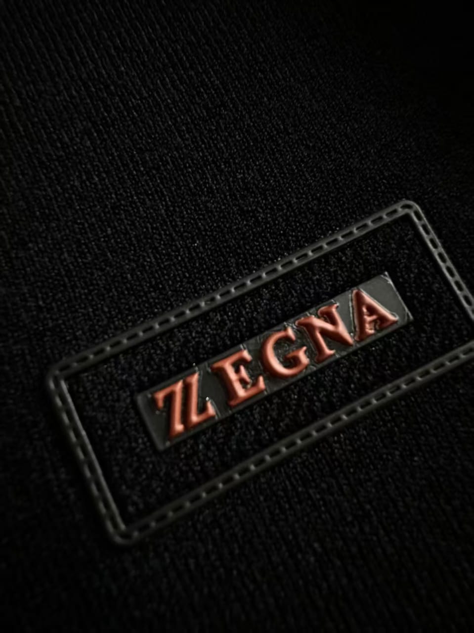 Zegna - Black Polo Shirt with Contrast Red Stitching