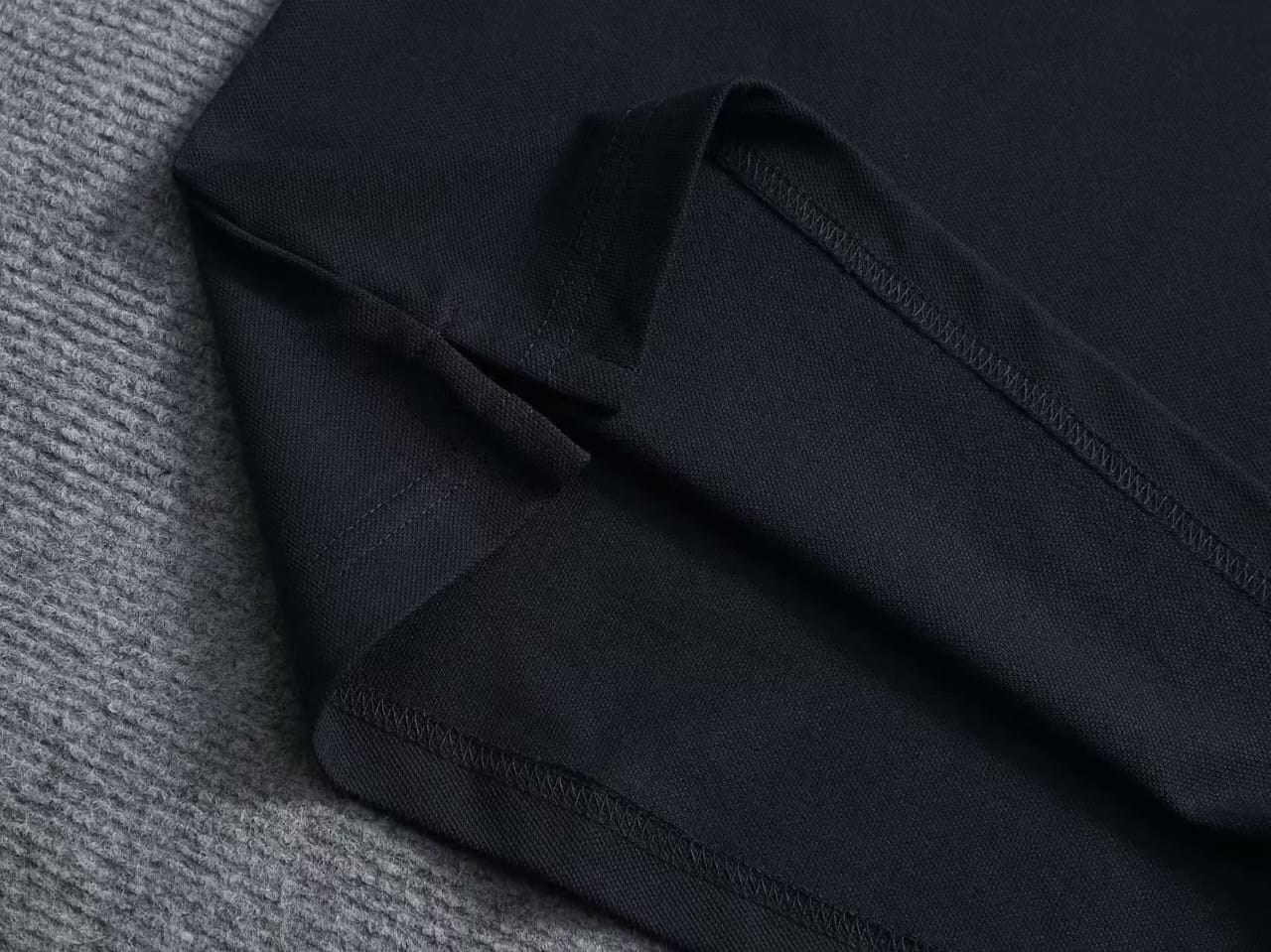 Zegna - Black Polo Shirt with Contrast Red Stitching