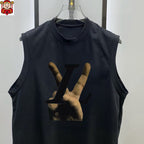 Louis Vuitton - Black Peace Sign Sleeveless Tee