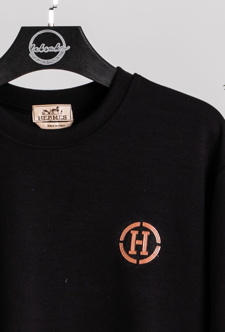 Hermès - Black T-Shirt and Shorts Co-ord Set