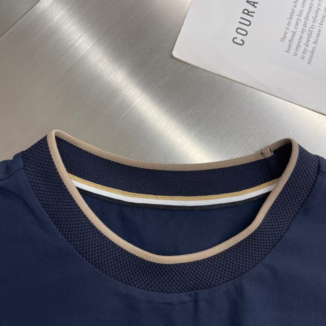 BOSS - Contrast Trim T-Shirt - Navy