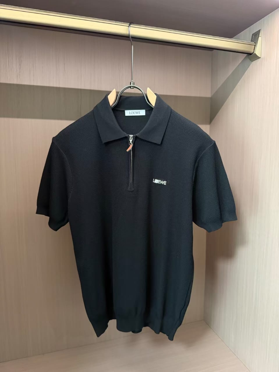 Loewe - Knit Quarter-Zip Polo T-Shirt - Black