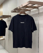 Versace - Diagonal Pinstripe T-Shirt - Black