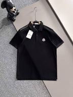 Moncler - Logo-Patch Polo T-Shirt - Black