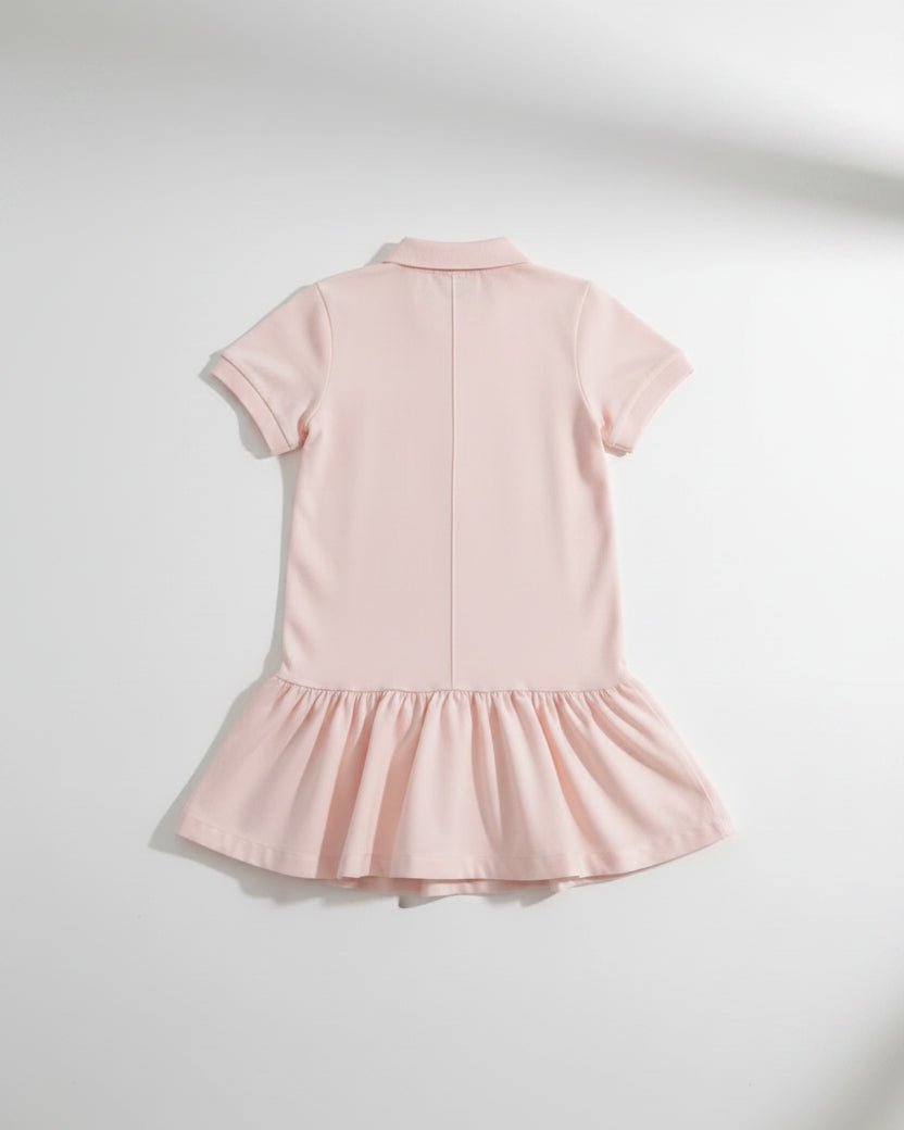 Moncler Enfant - Piqué Knit Ruffled Polo Dress (Pastel Pink)
