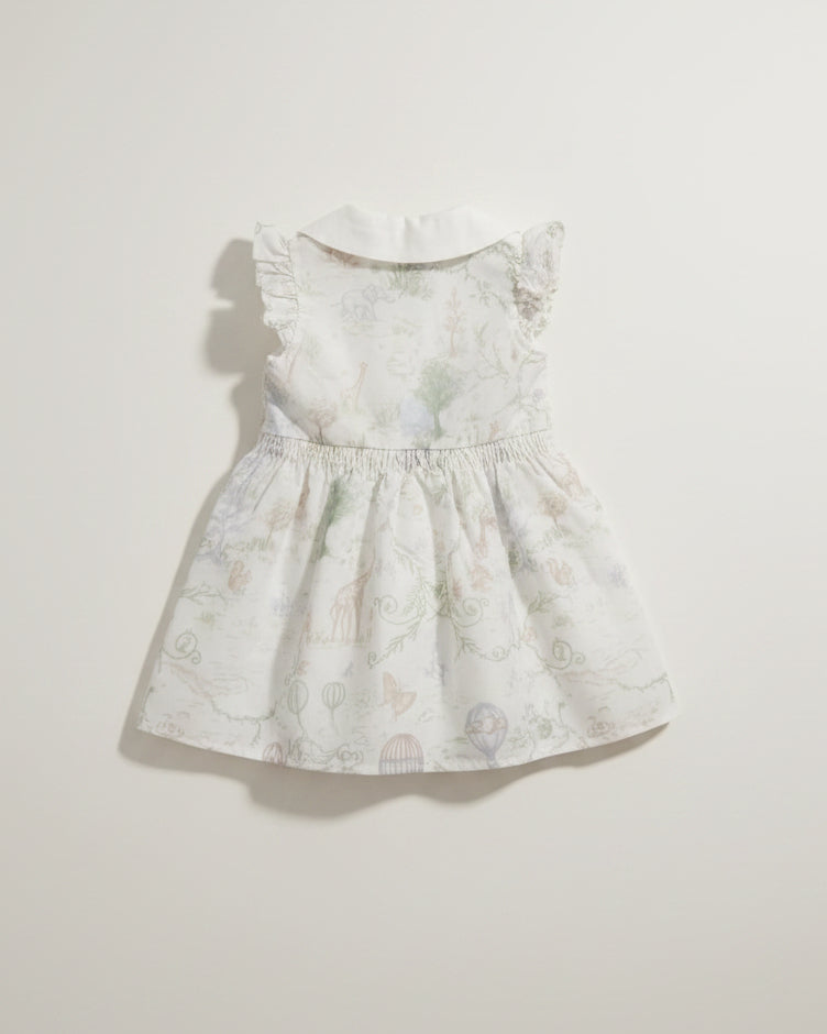 Baby Dior - Toile de Jouy Pastel Cotton Dress (Off-White)