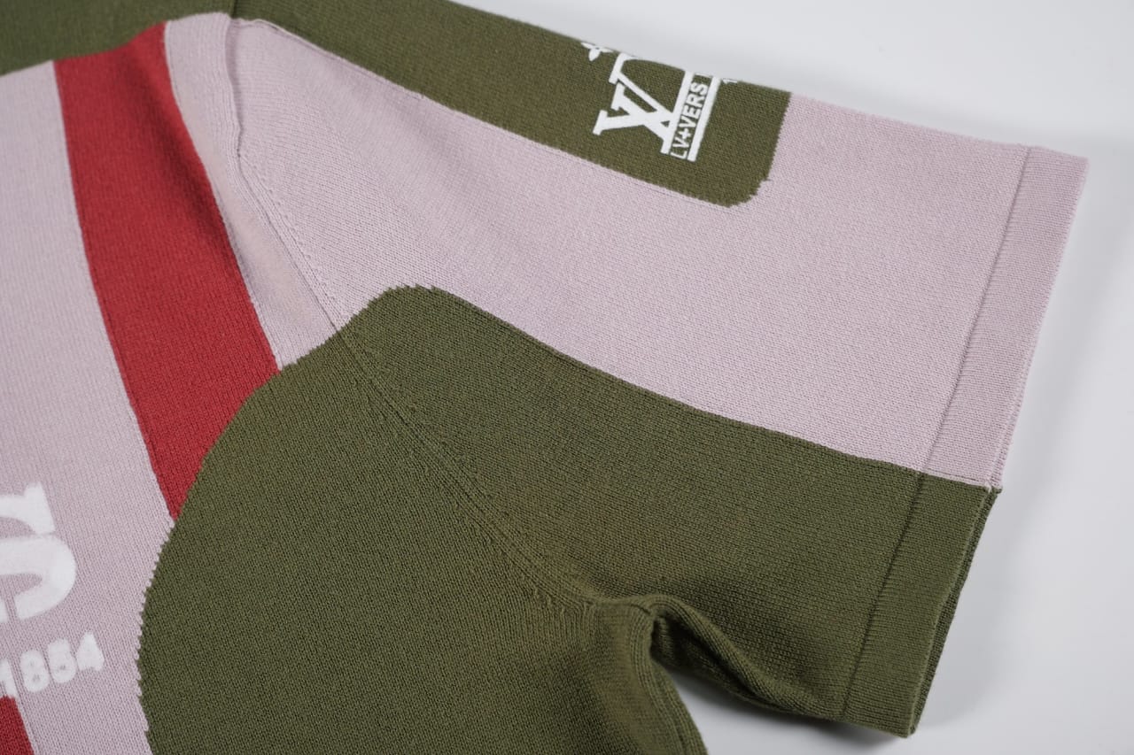 Louis Vuitton - "V Vers" Graphic Knit Jersey - Pink & Green
