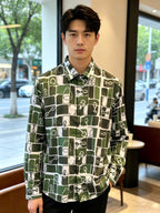 Hermes - Green Equestrian Motif Long-Sleeve Shirt