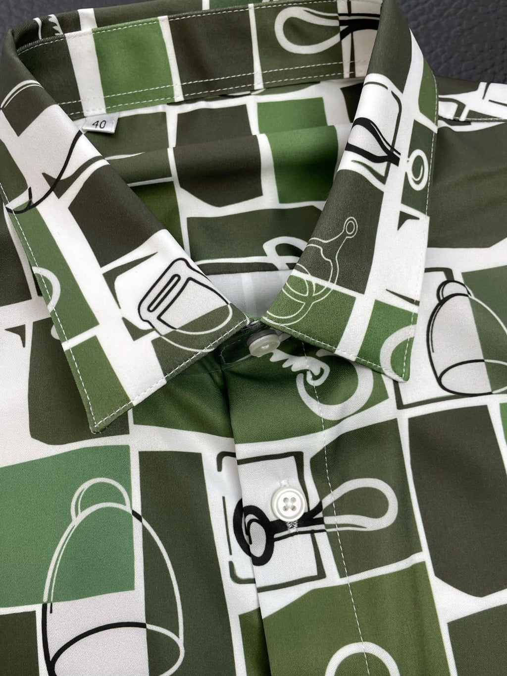 Hermes - Green Equestrian Motif Long-Sleeve Shirt
