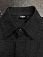 Fendi - Black Sashiko-Style Shirt and Shorts Linen Set