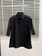 Fendi - Black Sashiko-Style Shirt and Shorts Linen Set