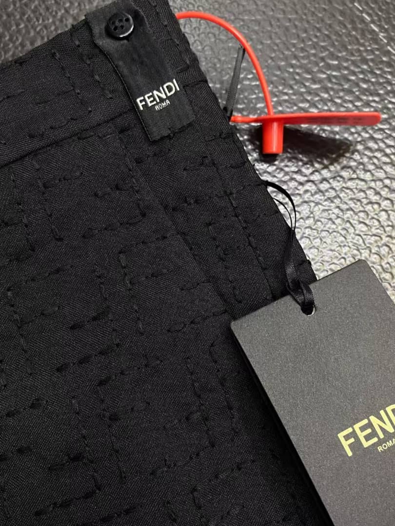 Fendi - Black Sashiko-Style Shirt and Shorts Linen Set