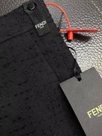 Fendi - Black Sashiko-Style Shirt and Shorts Linen Set