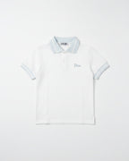 Dior Kids - Tipped Polo Shirt & Denim Shorts Set (Ice Blue & Light Grey)