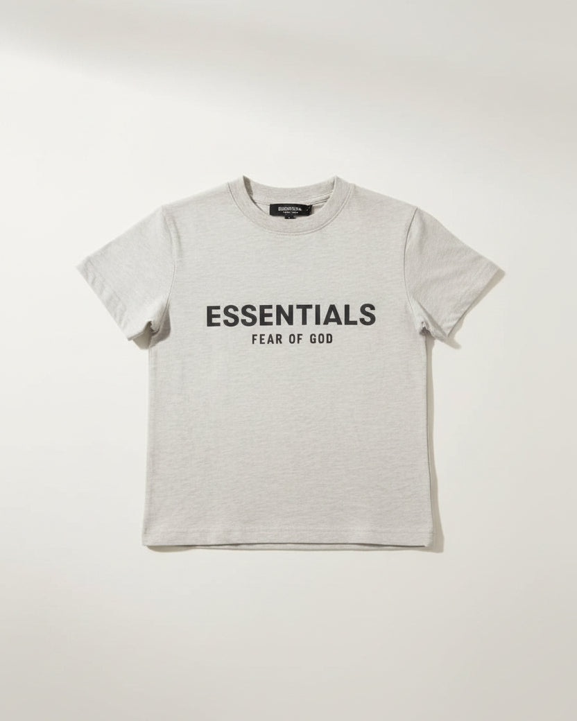 Essentials Fear of God Kids - Logo T-Shirt & Sweatshorts Set (Oatmeal Heather)