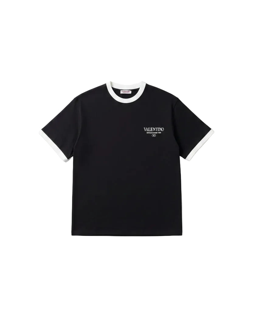 Valentino - Established 1960 Ringer Heavyweight T-Shirt (Onyx Black & Off-White)