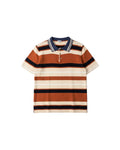 Loewe - Multi-Stripe Fine-Knit Resort Polo (Burnt Orange & Navy)