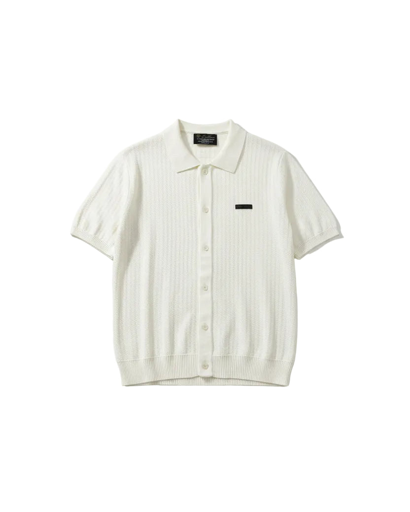 Loro Piana - Textured Cable-Knit Button-Up Polo (Pristine White)