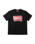 Diesel - "For Successful Living" Distressed Box Logo T-Shirt (Onyx Black)