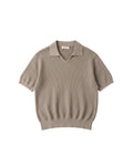 Brunello Cucinelli - Ribbed Johnny-Collar Knit Polo (Taupe & Cream)