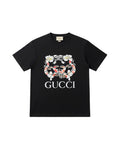 Gucci - Kingsnake & Floral Interlocking GG Heavyweight T-Shirt (Onyx Black)