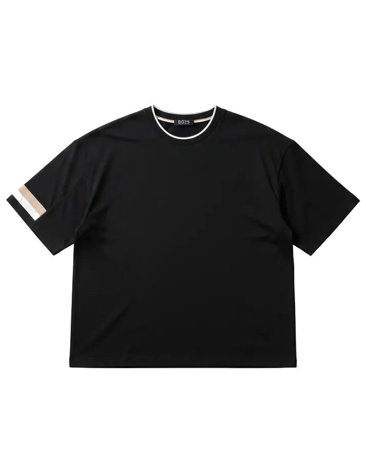 BOSS - Tipped Collar Performance Heavyweight T-Shirt (Onyx Black)