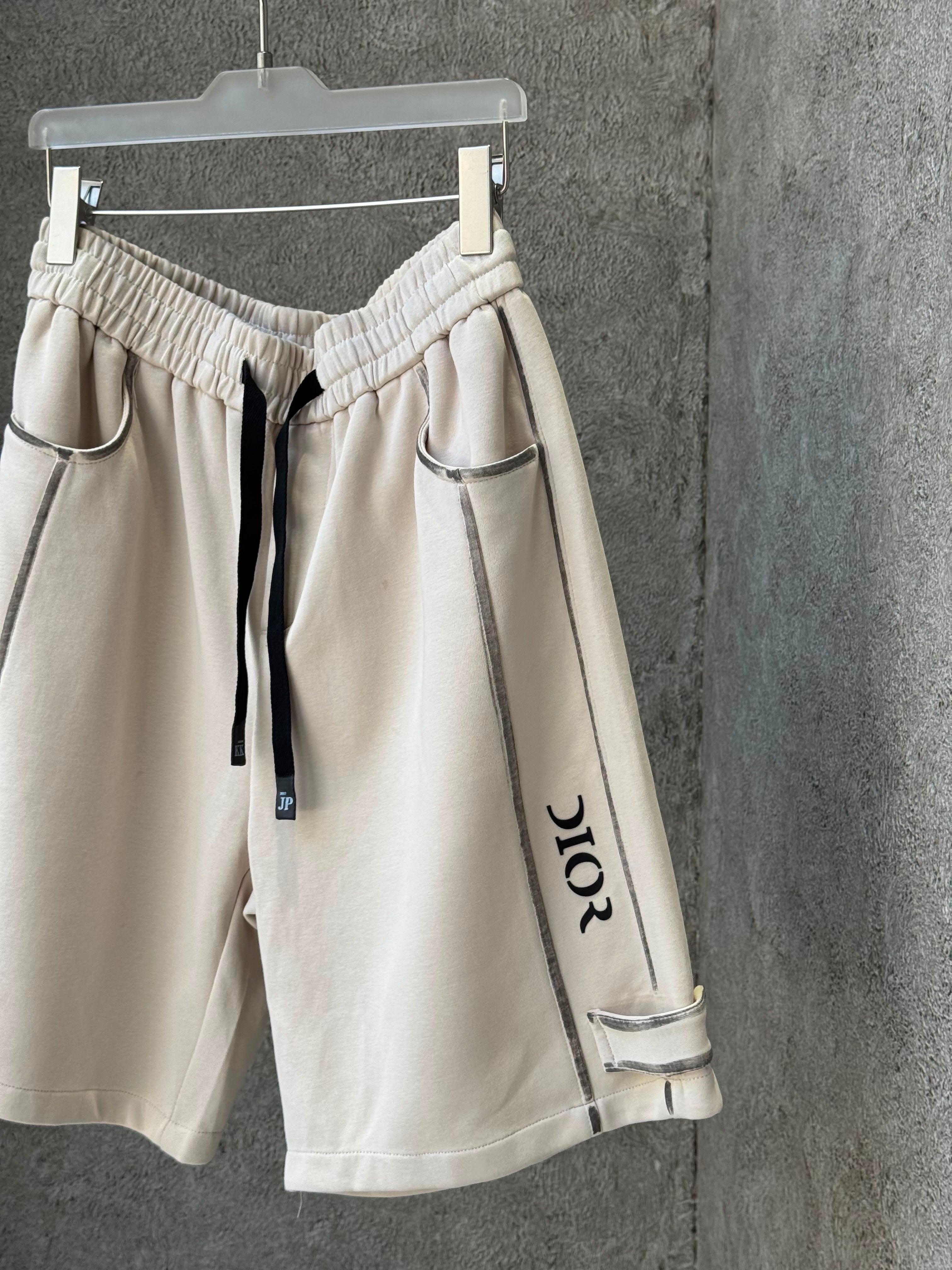Dior - Piping Detail Luxury Sweatshorts (Alabaster Cream)