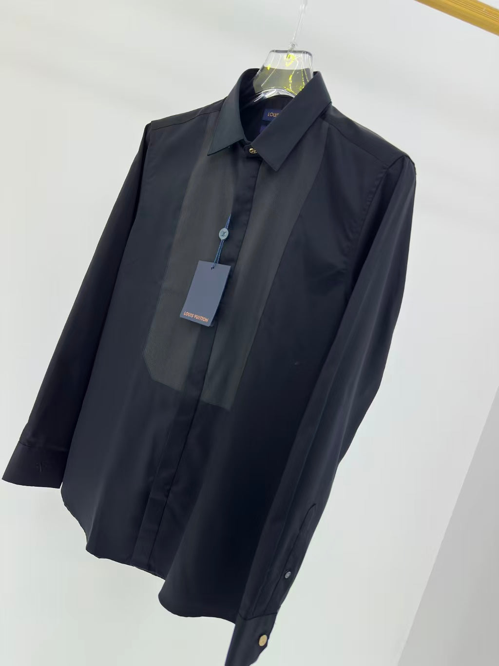 Louis Vuitton - Contrast Bib Formal Evening Shirt (Midnight Black)