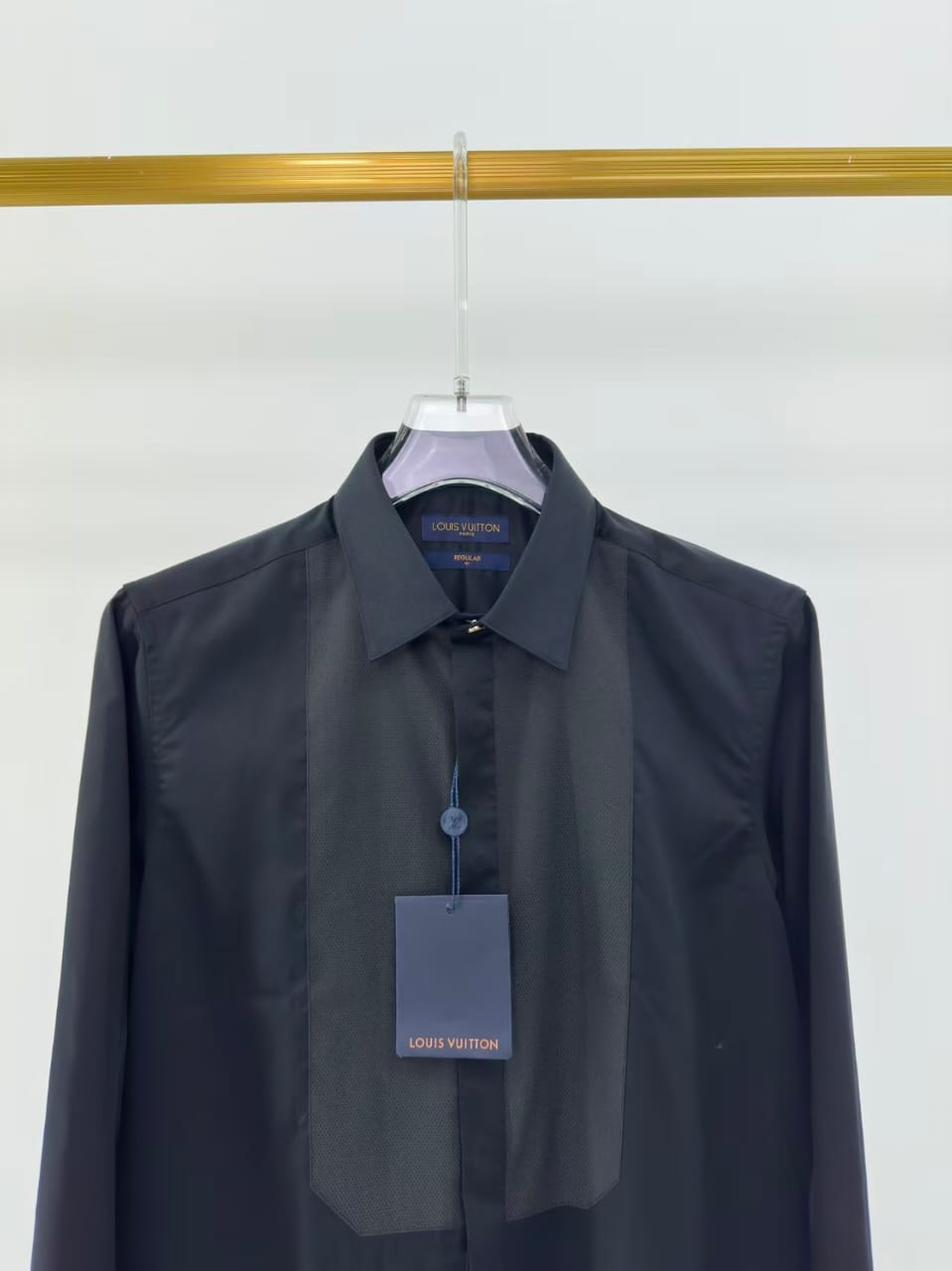 Louis Vuitton - Contrast Bib Formal Evening Shirt (Midnight Black)