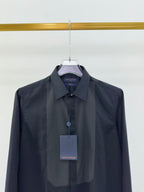 Louis Vuitton - Contrast Bib Formal Evening Shirt (Midnight Black)