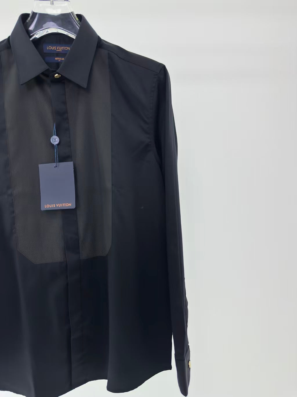 Louis Vuitton - Contrast Bib Formal Evening Shirt (Midnight Black)