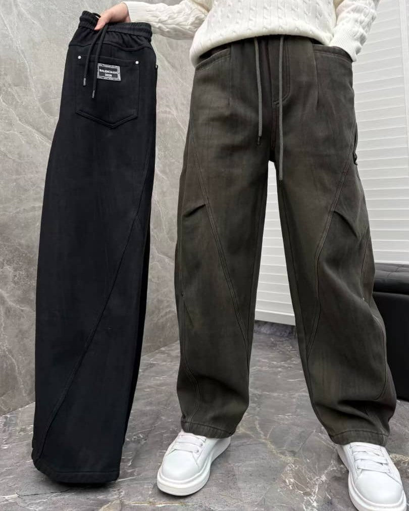 Balenciaga Grey Washed Panelled Cargo Trousers