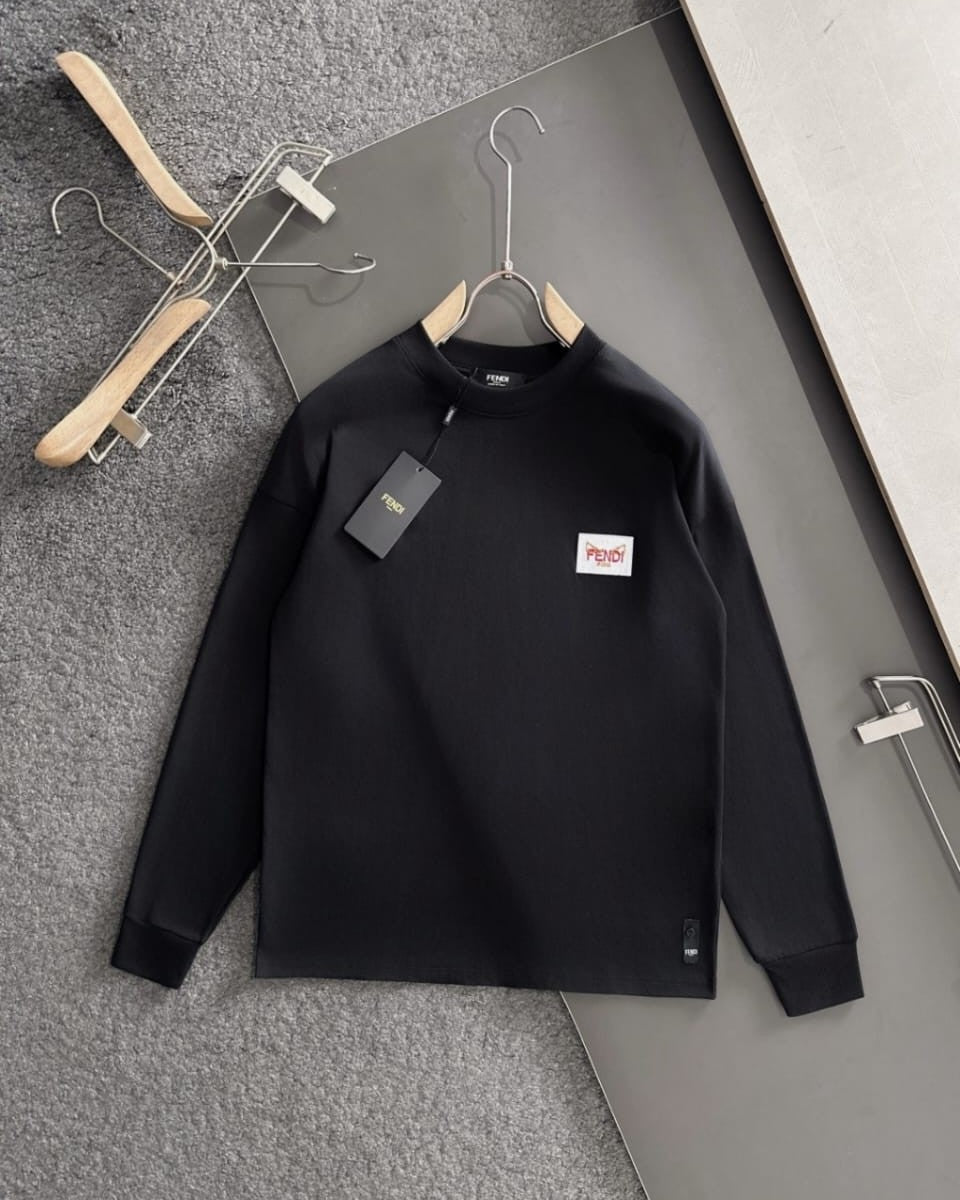 Fendi Men's "FENDI ROMA" Logo Patch Sweatshirt
