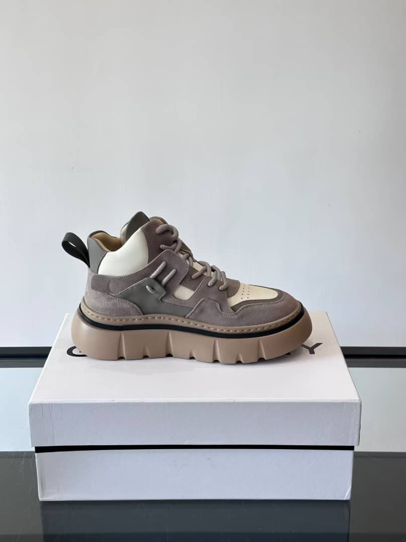 Givenchy - Color-Block Suede & Leather High-Top Sneakers - Grey/White