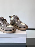 Givenchy - Color-Block Suede & Leather High-Top Sneakers - Grey/White