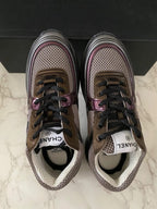 Chanel - Mixed-Media Mesh & Patent Sneakers