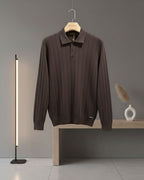 Loro Piana - Vertical Ribbed Knit Long-Sleeve Polo