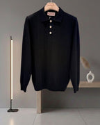 Valentino - Textured Vertical-Rib Old Money Polo Sweater