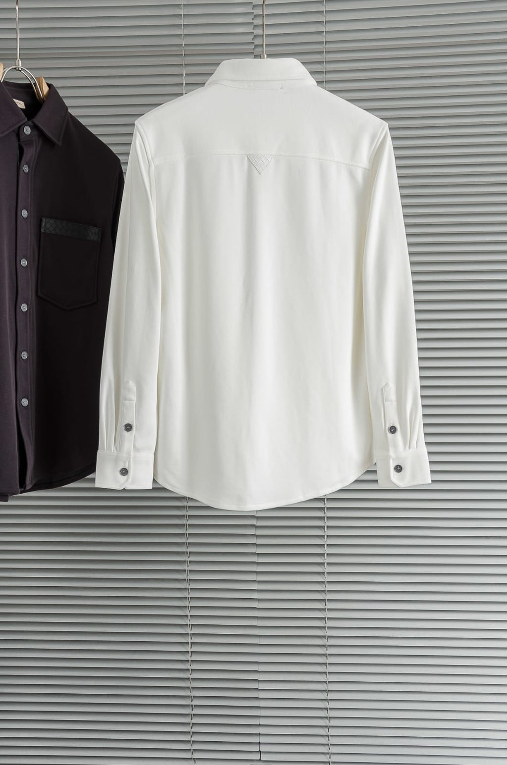 Bottega Veneta - Long-Sleeve Shirt with Intrecciato Leather Pocket Detail