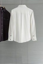 Bottega Veneta - Long-Sleeve Shirt with Intrecciato Leather Pocket Detail