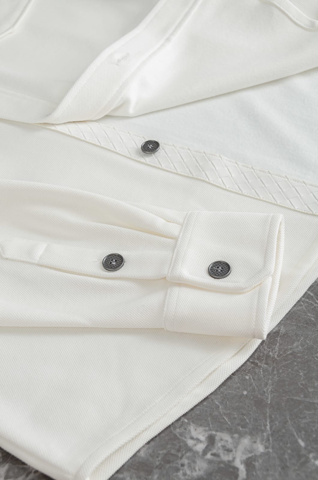 Bottega Veneta - Long-Sleeve Shirt with Intrecciato Leather Pocket Detail