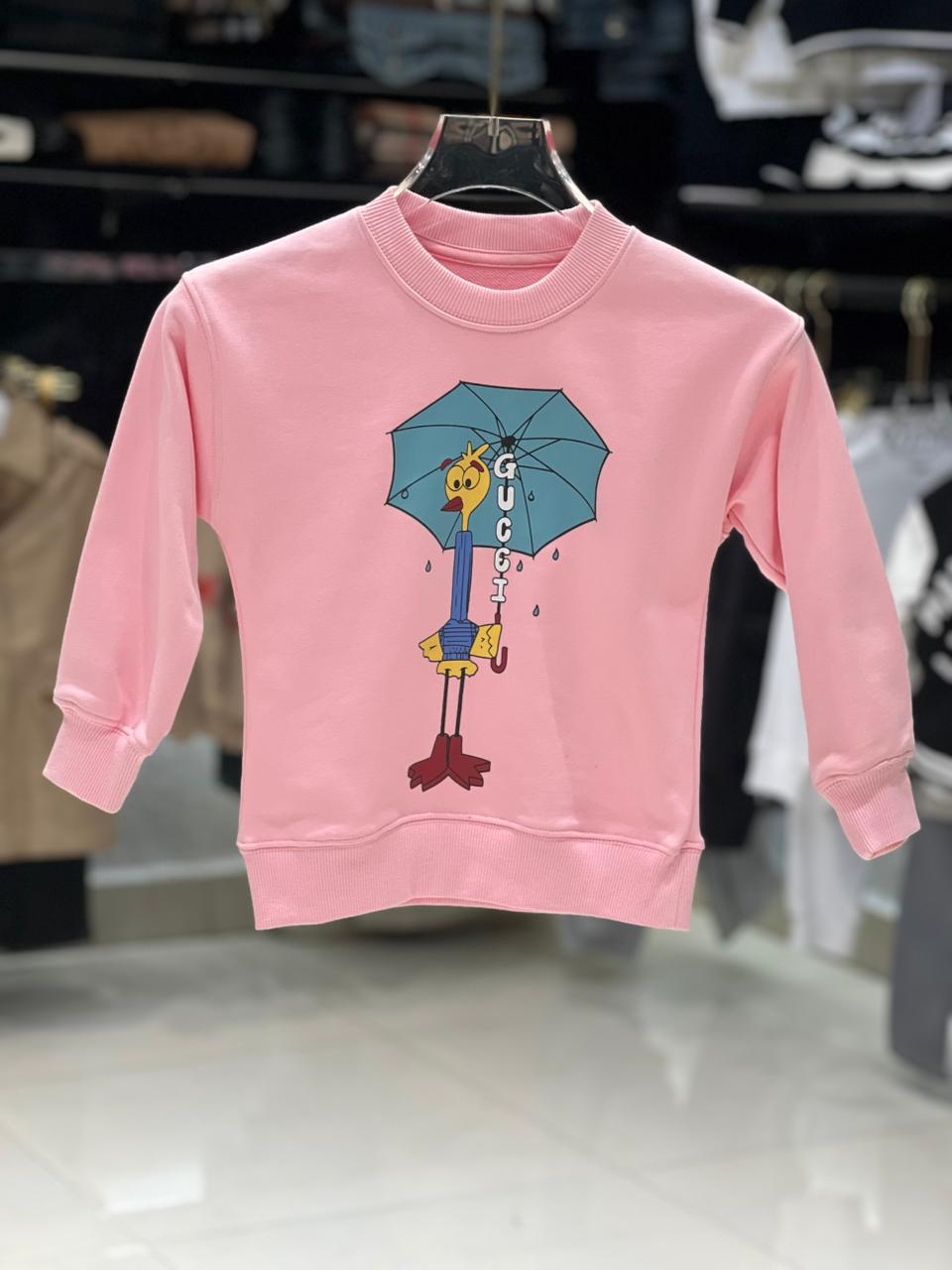 Gucci Kids - Pink 'Duck & Umbrella' Graphic Sweatshirt