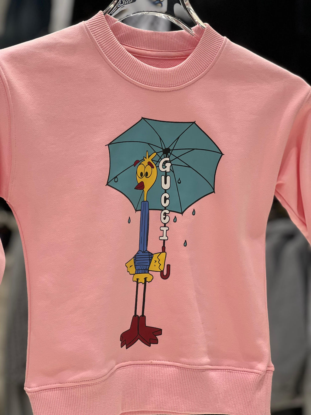 Gucci Kids - Pink 'Duck & Umbrella' Graphic Sweatshirt
