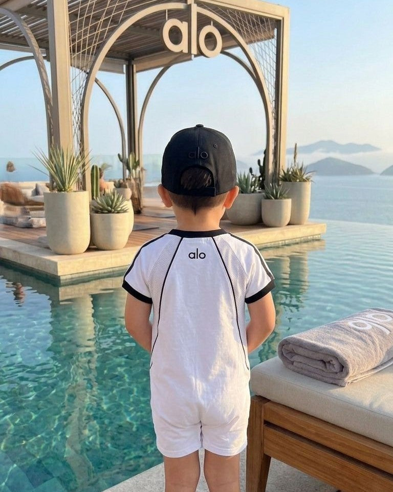 Alo Kids - Baby Warrior Short Sleeve Romper - White