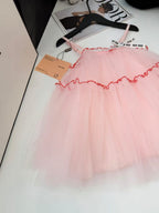 Miu Miu Kids - Pink Tulle Ruffled Dress