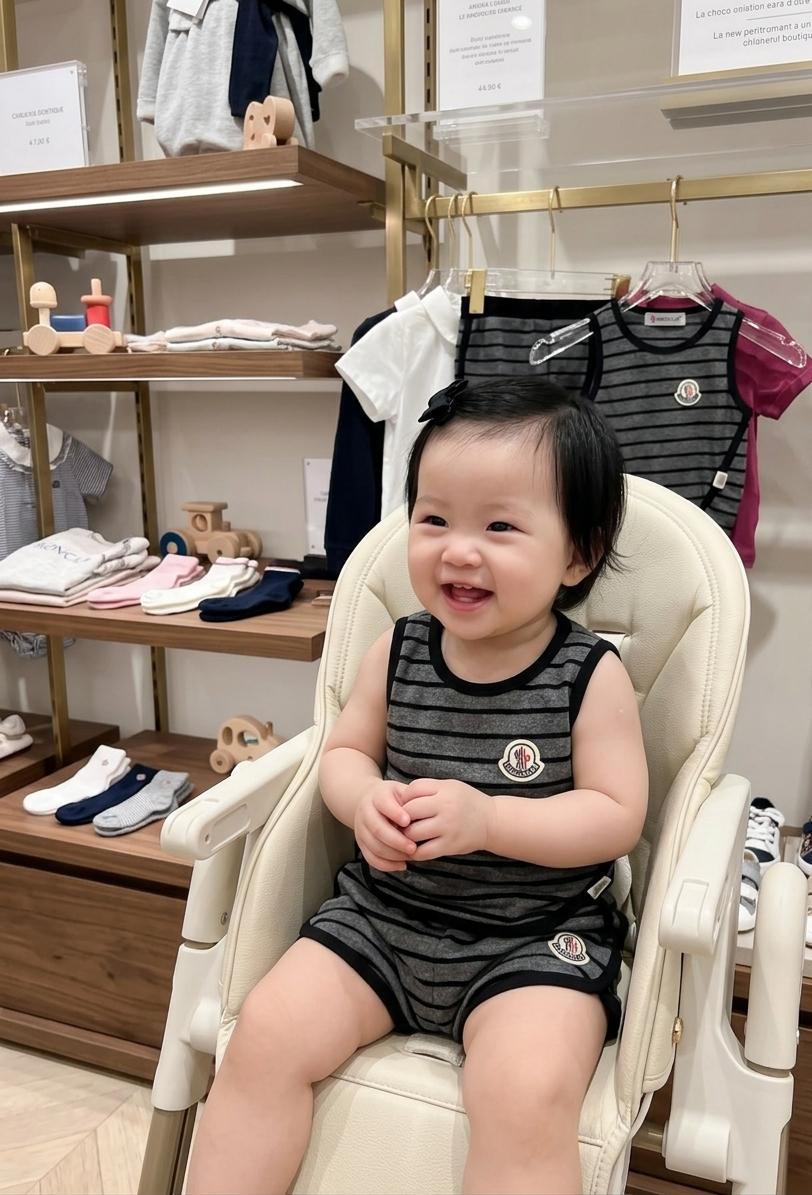 Moncler Kids - Grey & Black Striped Two-Piece Tank Top and Shorts Set