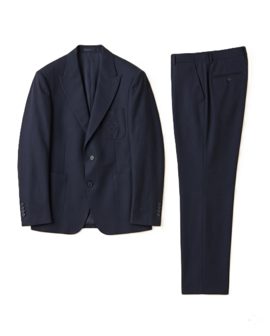 Dior - Navy Patched-Pocket Suit with Signature Embroidery